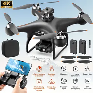 Durable S116 MAX Brushless Optical Flow  Dual Camera WIFI FPV 360° Gesture Photo Infrared Obstacle Avoidance Mobile APP Control Rechargeable Battery Halloween Christmas gift   4  pro stunt roll professional drone foldable arm Wireless stuntdrone