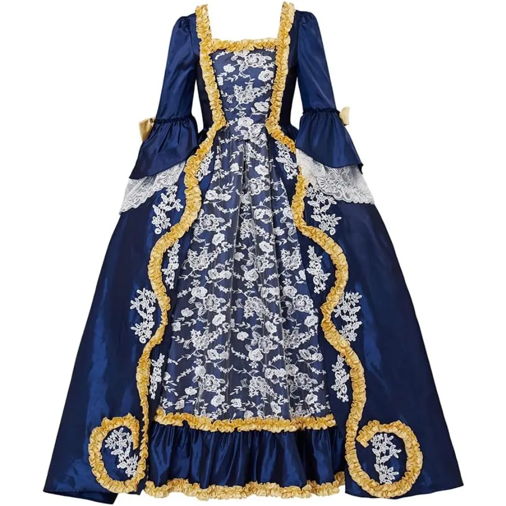 Women's Elegant Rococo Hip-Style Ball Gown - 18th Century Marie Antoinette Floor-Length Costume, Hand-Finished Details, Elaborate Trim, Polyester Formal Wear, 2XL-XXXL Plus Size Dress for Formal Parties