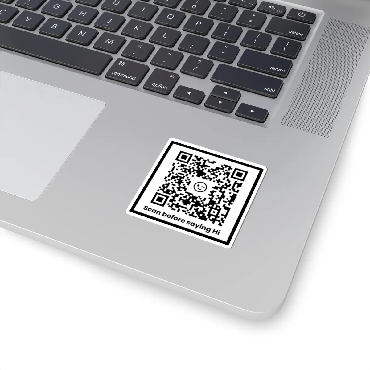Introvert "Hi OKay" QR Code Kiss-Cut Stickers for Laptop, Phone, Car, Home Decoration, Funny Tech Gifts, Cute Waterproof Stickers prank funny sticker