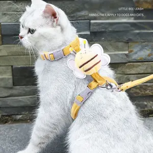 Adjustable Cat Harness Leash, Anti-Slip Design, Ideal for Outdoor Walks, Trendy Pet Accessory, Secure & Comfortable Fit