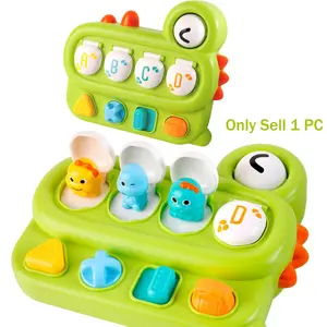 Interactive Animal Pop-Up Baby Toy, Cause & Effect Learning, Color Sorting, Letter Recognition, Dinosaur Theme, Ages 18 Months+, Sensory Activity Board, Montessori Busy Board, Preschool Busy Board