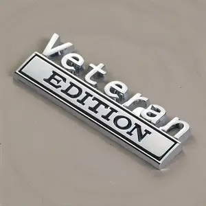 Veteran Edition 3D Emblem Badge, Military Theme Chrome Sticker for Cars & Trucks, Truck Decals, Durable Plastic Decal for Hood Trunk Door, Stylish Eagle Star Design Car Stickers