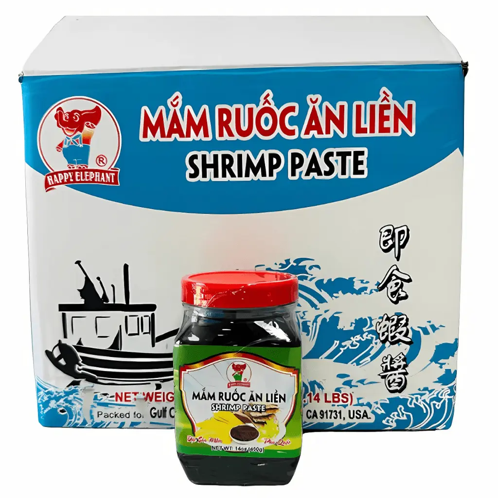 Happy Elephant Traditional Shrimp Paste - 14oz Ambient Cooking Seasoning with Salt, Rich Flavor for Dips, Meat Dishes, Dip