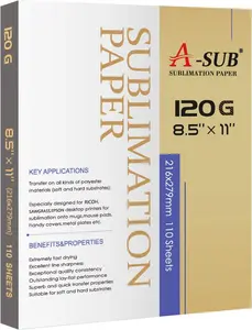 Sublimation Paper Heat Transfer 110 Sheets 8.5 x 11 Inches Letter Size Compatible with Inkjet Printer 120gsm