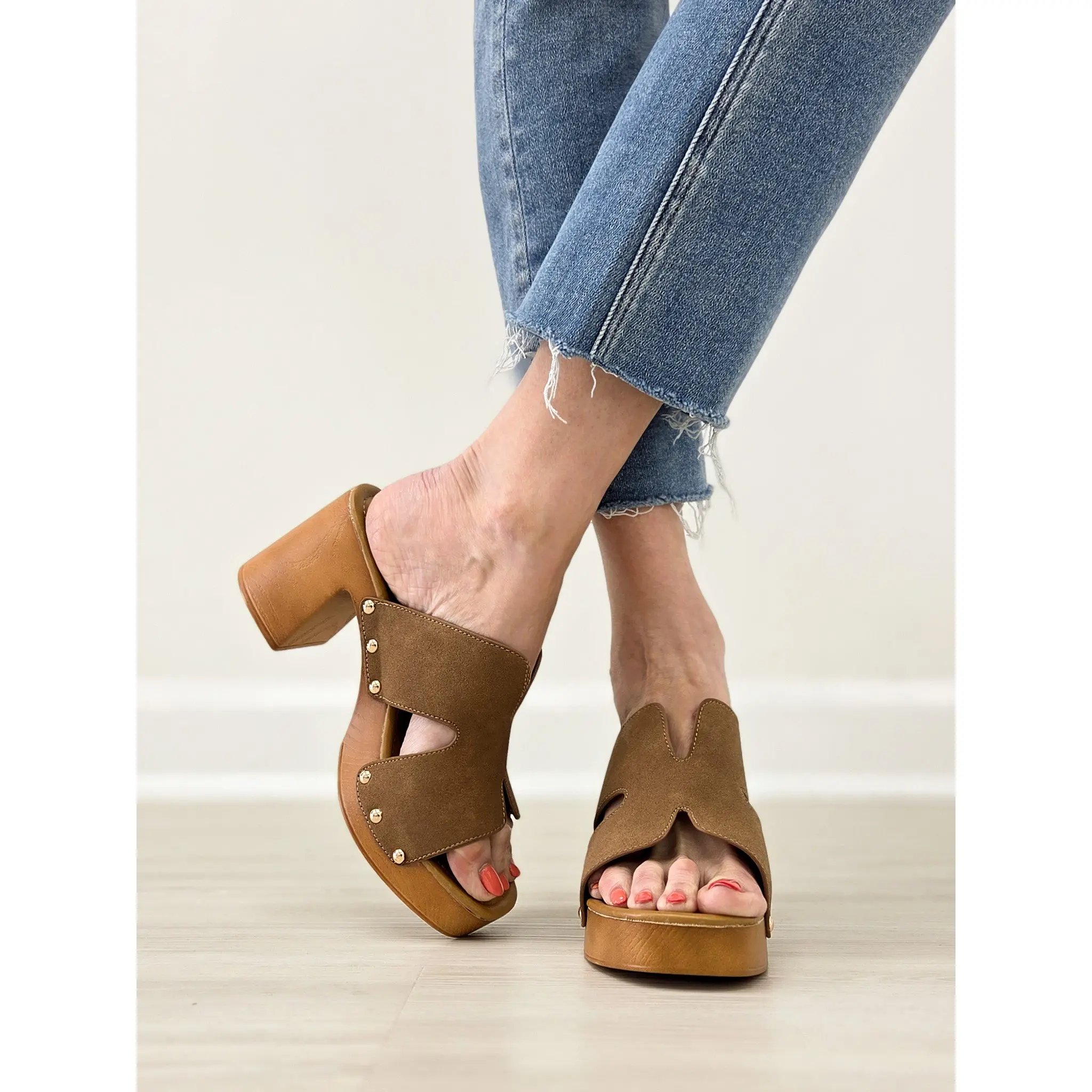 H Strap Chunky Studded Clog