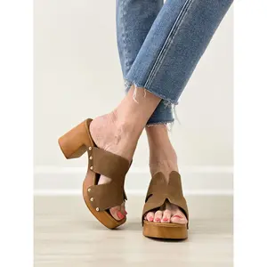 H Strap Chunky Studded Clog