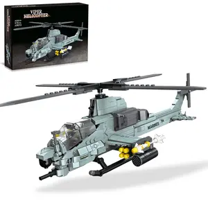 AH-1Z Vipert Atack Helicopter Building Block Set-with Dual Cockpit and Rotating Cannon ，for Adults, Ages 18+，Gift Idea for Men & Women