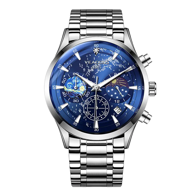 Men’s Luxury Dress Watch – Brand Counter Authentic | Stainless Steel | Waterproof & Luminous | Inspired by Stars and the Sea | Timeless Elegance & Infinite Horizons | Business Fashion Designer Wristwatch