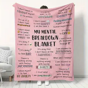 Mental Health Blanket Inspirational Blanket Anxiety Blanket Emotional Support Blanket Self Care Blanket Gift for Women Comfort Blanket Positive Affirmation Blanket