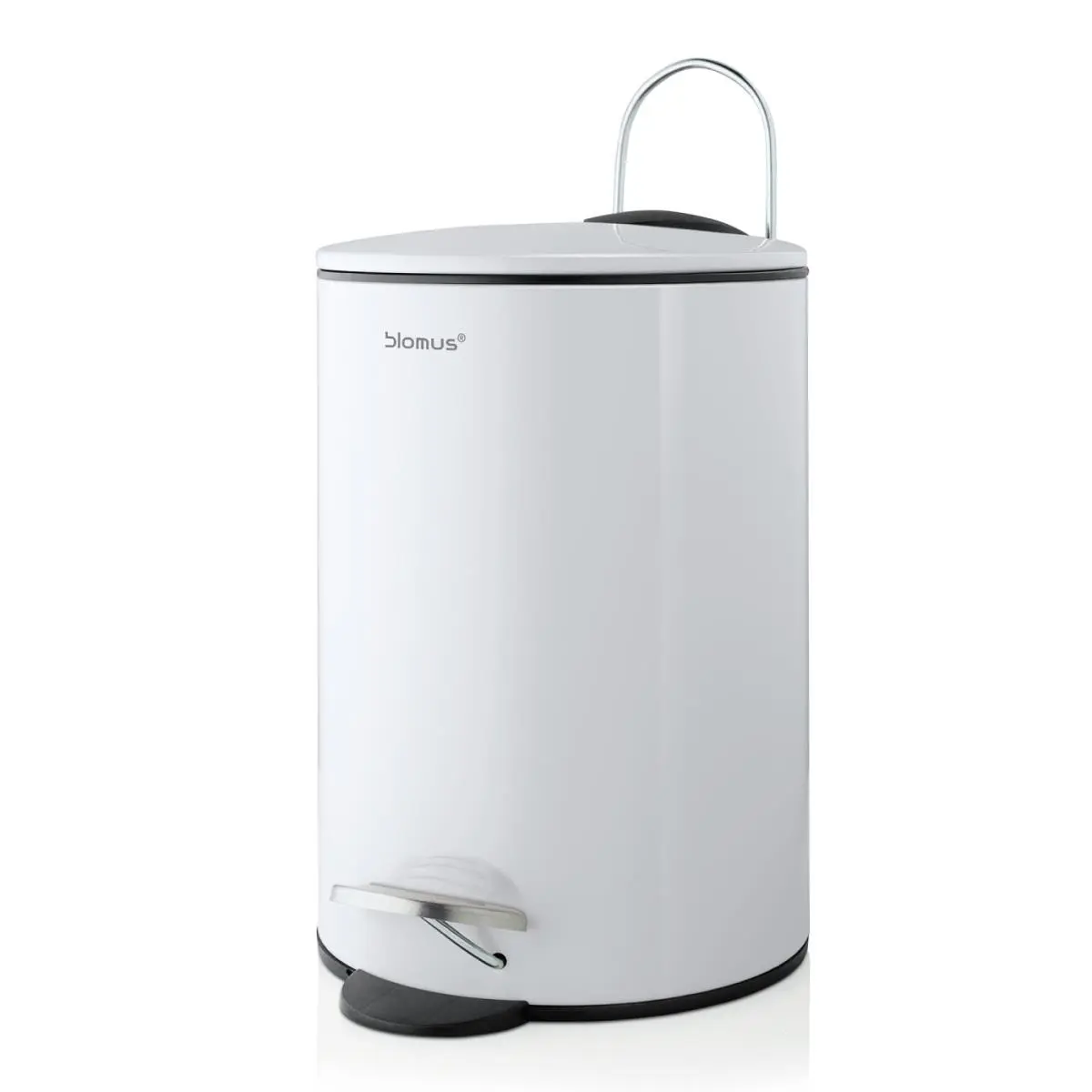 212 MAIN White 3-L Steel-Plastic Pedal Bin with Soft Close, Kitchen Wastepaper Basket (Sports Collectibles Accessory)