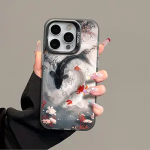 IPhone 17 Promax Koi Carp Phone Case Anti Drop Protective Case Suitable for iphone 16promax 15 14 13 12 11 XS Air Plus Acrylic case