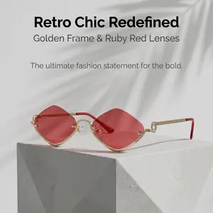 1pc Elegant street style half-frame sunglasses for women, classic diamond design lightweight metal frame eyewear, full set with fashion packing box, ideal for party gatherings, vacation trips and social casual occasions