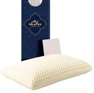 Talatex 100% Natural Premium Latex Pillow, Helps Relieve Pressure, No Memory Foam Chemicals, Perfect Package Best Gift with Removable Tencel Cover