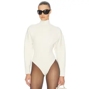 Helsa Calloway Knit Bodysuit in Cream
