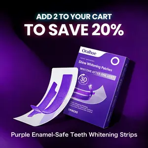 Purple Whitening Strips by Oralhoe 2026 - 7 to 21 Days Fast Results, Peroxide-Free & Enamel-Safe for Sensitive Teeth