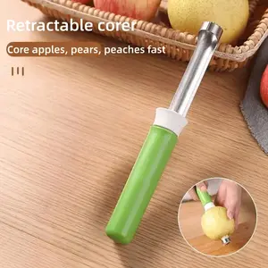 2 in 1 Apple Corer and Peeler, Apple Core Removal Tool, Stainless Steel Fruit Corer, Apple Seed Remover for Cored Apples, Pears, Bell Peppers and Cakes, Kitchen Gadget for Fruit and Vegetable