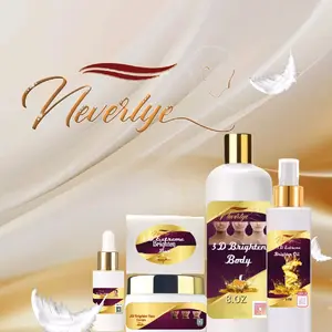 Neverlye 3D Extreme Brighten Medium Set Skin Repair Kit with 3D Brighten Body 8.0Z & 3D Brighten Face Cream for All Skin Types