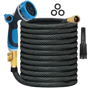 【SUMNEW-STORE】Available in 15ft/25ft/50ft/75ft/100ft Lengths, This Non-expandable Garden Hose Features 3/4-inch Solid Brass Connectors and a Leak-proof Design, Suitable for Car Washing, Garden Watering, Forestry and Horticulture, and Lawn Maintenance.