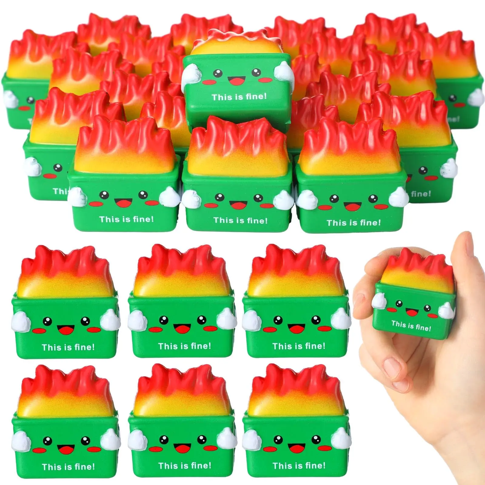 4/24 Pcs Labor Day Dumpster Fire Stress Ball Bulk Humorous Employee Appreciation Gift for Nurse Teacher Coworkers Team Emotional Support Stress Relief Squishy Party Favors  Office Desktop Accessories Decoration Ornaments