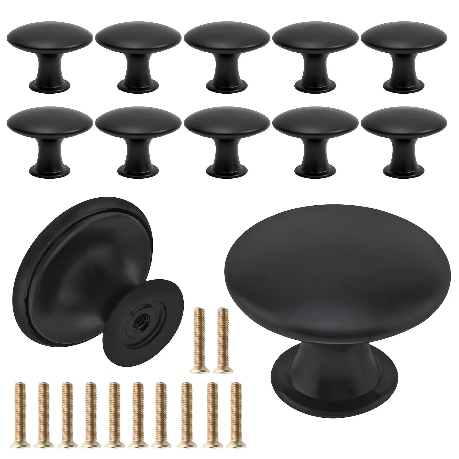 20pcs Round Cabinet Knobs, Modern Simple Drawer Pulls with Installation Screws, Durable Furniture Hardware Accessories, Cabinets Handles, Door Knob