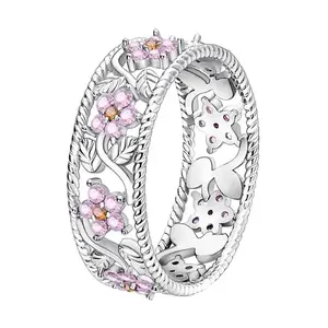 Fairycore Dainty Floral Vine Ring - 925 Silver-plated Whimsical Botanical Jewelry, Cottagecore Gift for Her