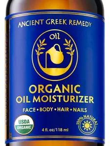 Ancient Greek Remedy Body Oil - Organic After Shower Face Oil & Body Moisturizer for Dry Skin - Almond, Jojoba, Olive, Lavender, Vitamin E Oils - Natural Clean Facial Skincare for Women & Men 4 oz