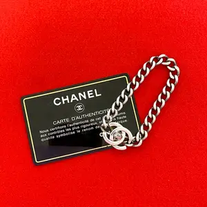 Pre-owned CHANEL Stainless Small Leather Goods Coco Mark Bracelet