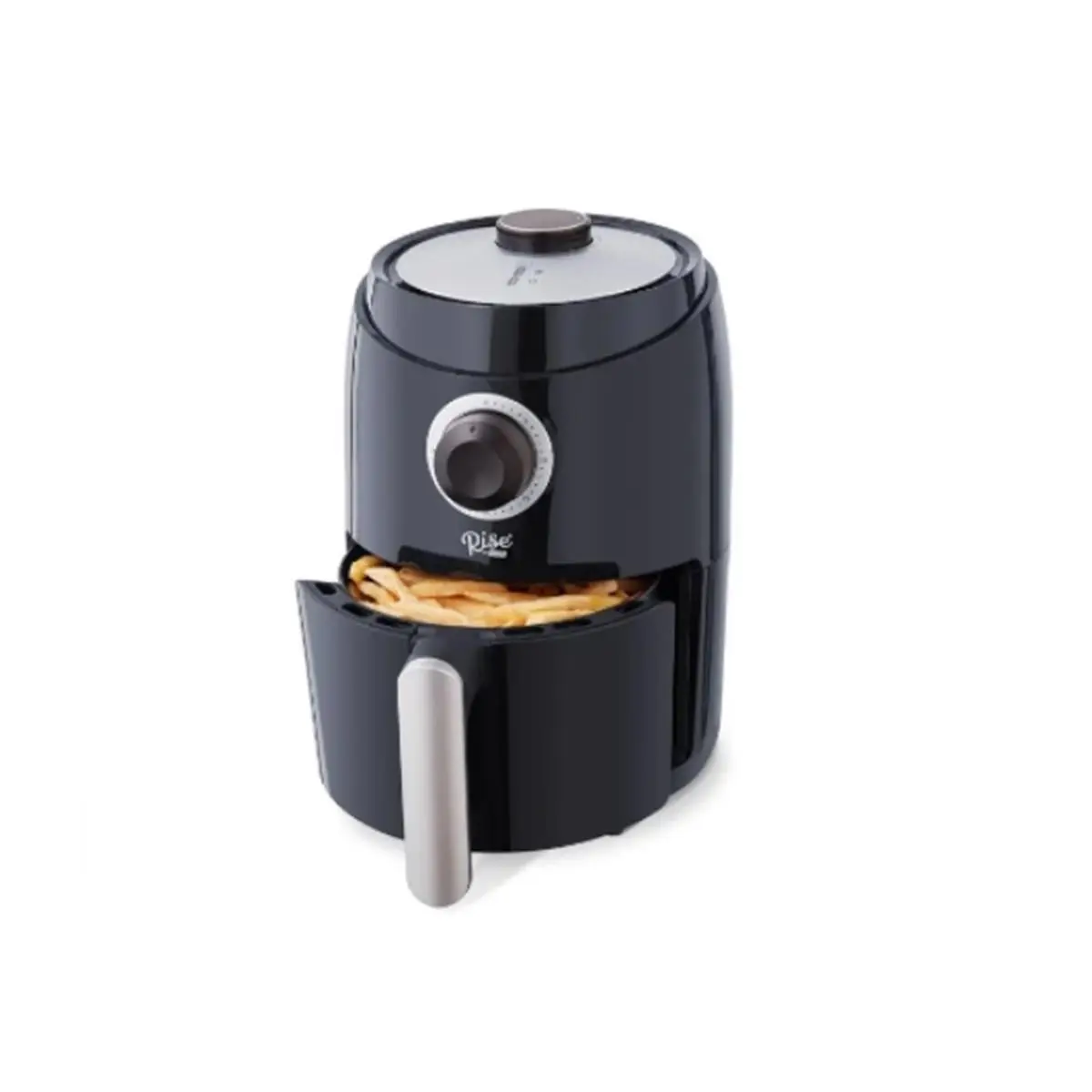 212 MAIN 112125 120V Black Air Fryer - Adjustable Temperature, Non-Stick Insert with Strainer Basket, Compact Mini Kitchen Appliance, Adjustable Temperature Fryer