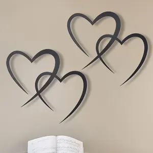 Metal Heart Wall Decor, Infinite Love Metal Art, Couples Decoration for Anniversary Gifts, Ornaments, Modern Home Decor