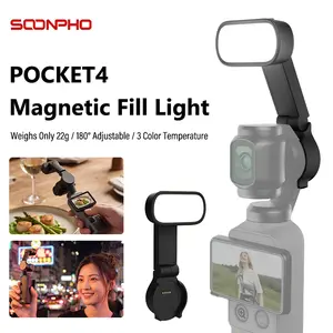 Fill Light for DJI OSMO Pocket 4 ,Handheld Fill Light with One-Key Lighting Control &Contact-Based Camera Power Supply