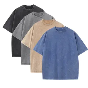 1/4 Pack Oversized T-Shirts for Men — Vintage Gym Heavyweight Cotton Workout Acid-Wash Baggy Tees