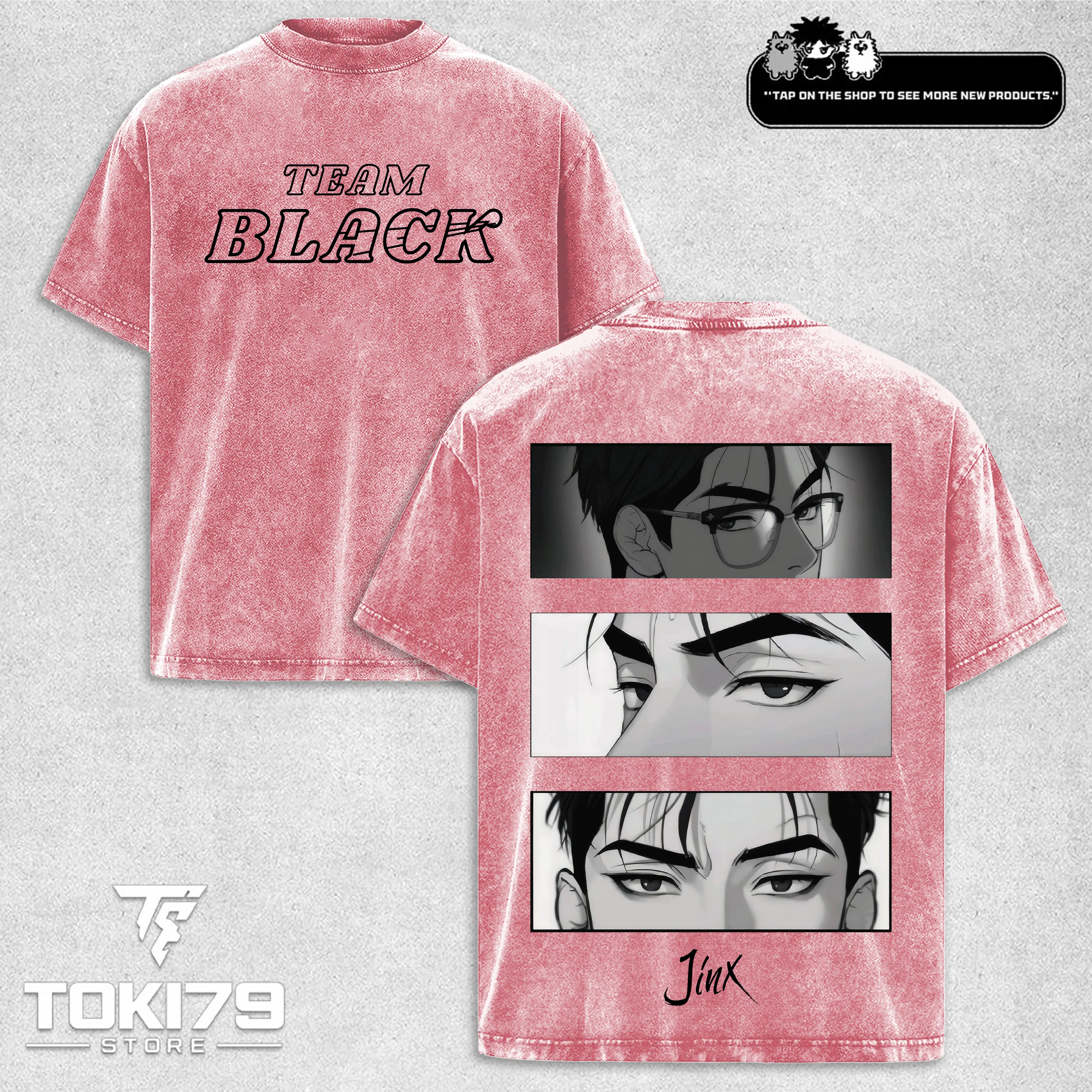 Jinx Manhwa Vintage Washed Graphic Tee Unisex Heavyweight Soft Cotton T-Shirt, BL Korean Steetwear Tshirt, BL Clothing Boys love Anime Manhwa