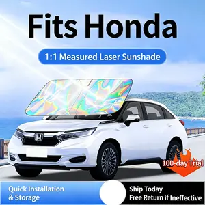 Honda Crv Civic Accord Hrv Pilot Passport Fit Car Sun Visor Curtain, Front Window UV Protection Heat Insulation Laser Shade, Car Windshield Sunshade