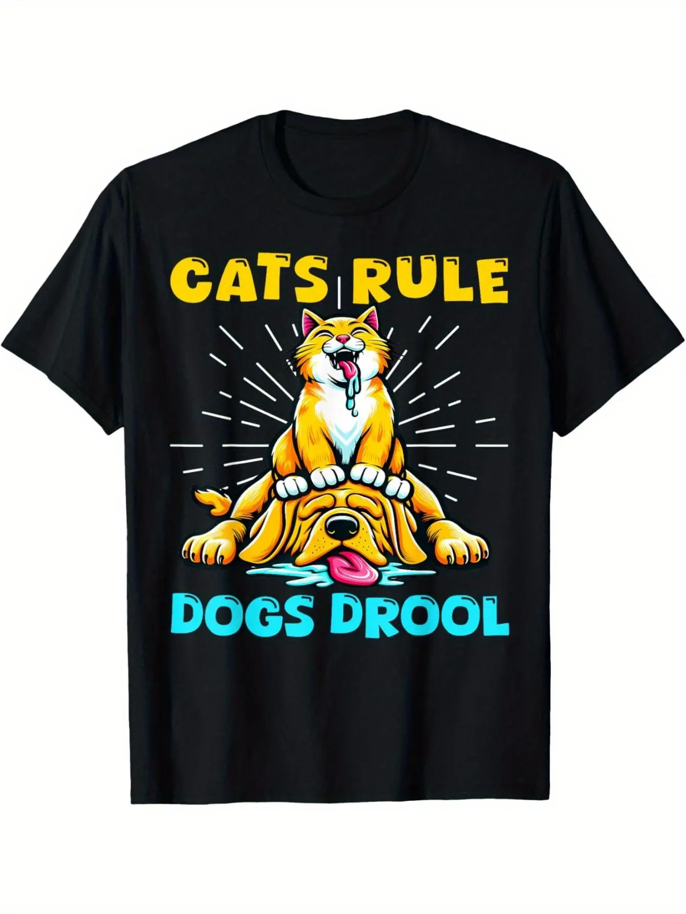 Men's Classic Elvis Dog Graphic Short-Sleeve Round Neck T-Shirt - 220g Soft Fabric Casual Streetwear Top for Outdoor Activities, Available in 2XL, 3XL, 4XL Menswear, Shortsleeve, 5Xl