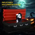 HOMCOM 6FT W Halloween Inflatables Outdoor Decorations Vampire Coffin | Giant Coffin, Blow Up LED Yard Decor, Garden, Lawn, Party, Holiday,home decor