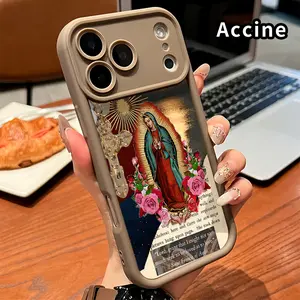 Phone Case for iPhone 17 Pro Max 16 Plus 15 14 13 12 11 Air E Virgin Mary Verses Anti-Scratch Shockproof Soft Silicone Protective Cover