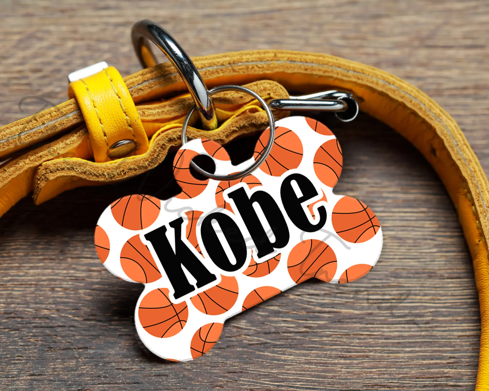 Basketball Personalized Pet Dog Name ID Tag Double Sided Aluminum Custom Dog Puppy ID Tag