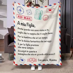 Warm Daughter Mom Gift Blanket, Holiday Gift for Living Room Bedroom Decor, Sofa Chair Office Nap Use