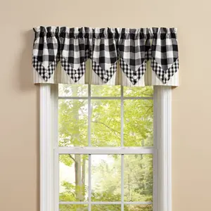 Buffalo Black and White Check Point Valance