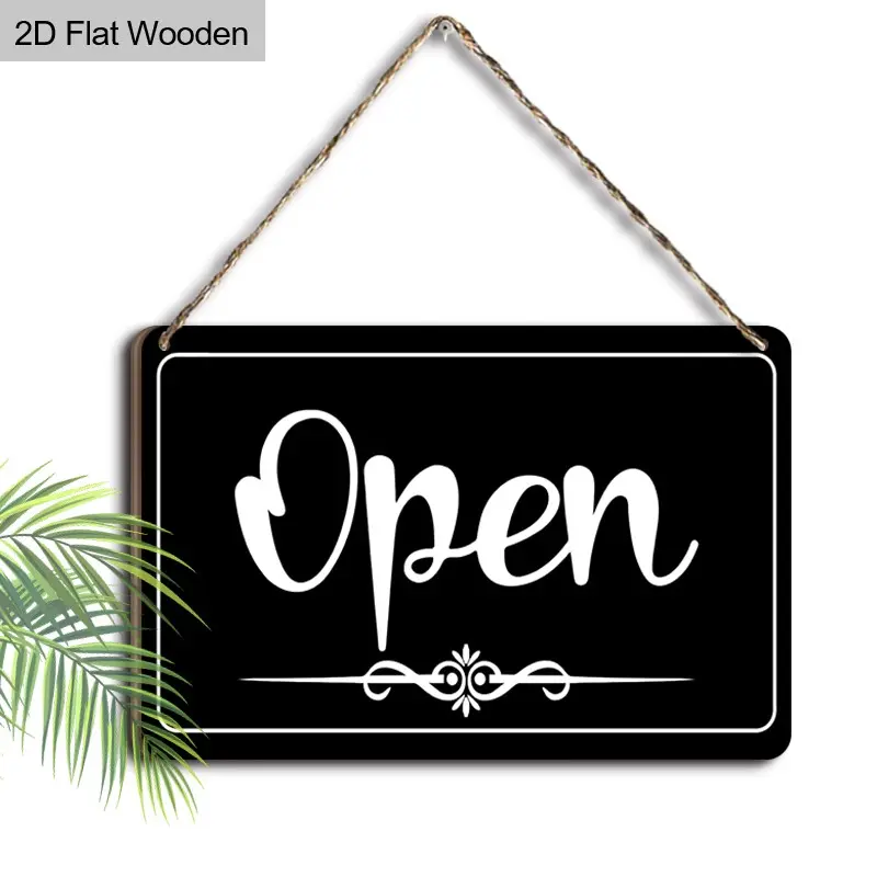 Wooden Hanging Sign, 1 Count Open Closed Sign, Decorative Hanging Sign for Home Office Restaurant, Hanging Decor for Home Office Restaurant, Novelty Decor, Home Decoration, Home Decor Products