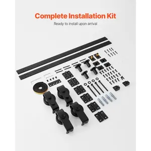 VEVOR Bi-Folding Sliding Barn Door Hardware Track Kit, 60 Top Mount Track Kit, Slide Smoothly Quietly, Heavy Duty, Easy to Install, Suitable for Four 14 Closet Pantry Laundry Doors (Not Included)