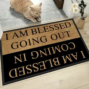 Letter Print Door Mat - Water-Absorbent, Non-Slip Entrance Rug, Durable Decorative Rugs for Front Door & Living Room, Easy-Clean Whimsical Home Decor Indoor-Outdoor Welcome Mat