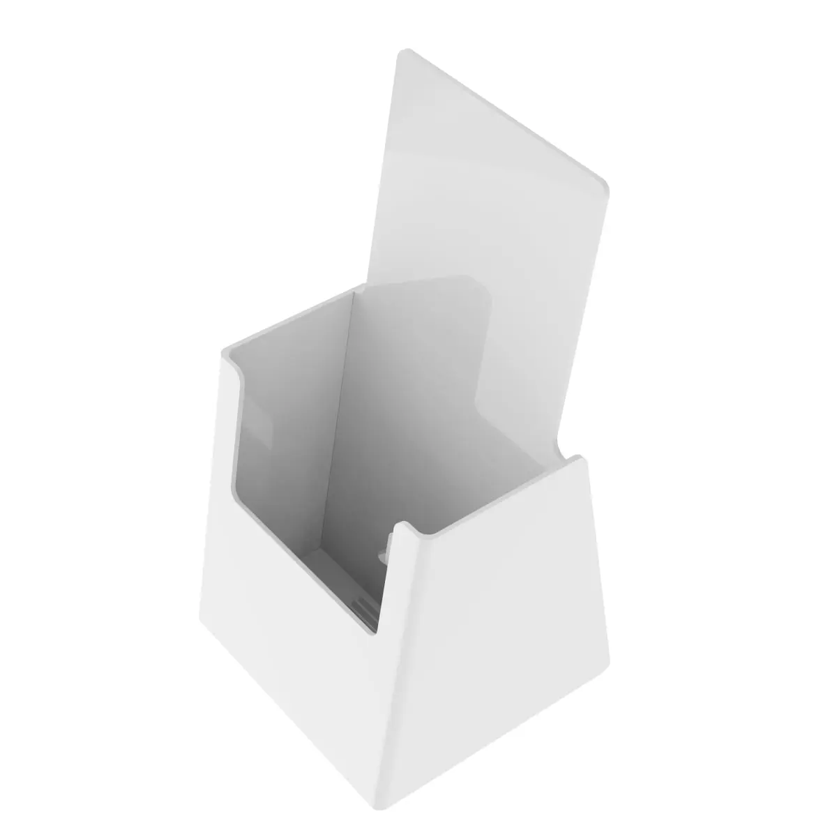 360 Stand Trifold Acrylic Brochure Holder - 4x9 in White Countertop Literature Display with Slanted Back, Stationery Storage Organizer, Office Desk Accessories for Office Use, Office Supply Organizer, Multi Functional Organizer