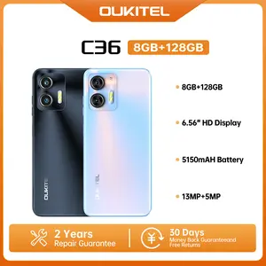 OUKITEL C36 Smartphone 12GB+128GB, Octa-Core 4G Phone, 6.56'' HD+ Display, 5150mAh Battery, Dual SIM, Face ID & Fingerprint Unlock