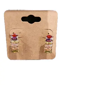 Women's Rose Gold-Plated Hook Earrings, Fashion Costume Jewelry Accessories with Multi-Color Vibrant Stones, Stone