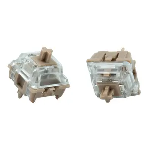 GATERON Jelly Series Keyboard Switches, Linear Tactile Silent RGB LED 5 Pin Factory Pre-lubed Full POM Key Switches for MX Mechanical Keyboard (Brown)