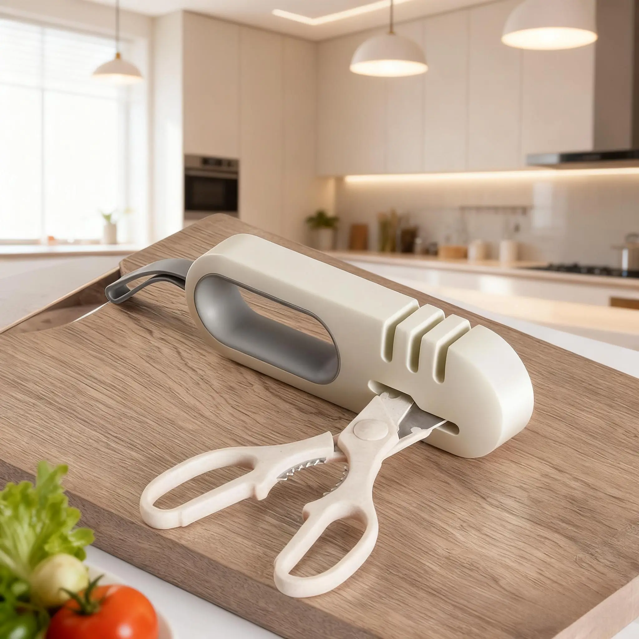 Professional Four Stage Professional Sharpener- Stone Design, Efficient Grinding of Various Cutting Tools Including Ceramics and Scissors- Anti Slip Handle, Ergonomic Design, Suitable for Kitchen Knives, Hunting and Fishing Tools, Sharpeners