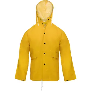 Yellow - Heavy Duty PVC Hooded Rain Jacket