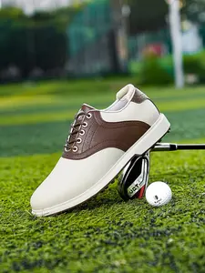 Men's Traditional Waterproof Golf Shoes, Anti-Slip Grip, Professional Outdoor Sports, Comfortable and Durable, All-Season Use
