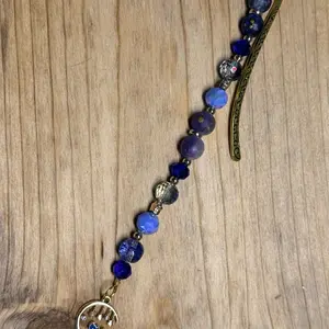 Midnight Story Cat Custom Beaded Bookmark